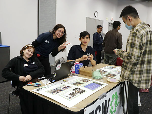 Engineers for a Sustainable World is one of the 14 student organizations that hosted a booth during the E-week Kick-off Fair.  