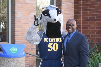 Dean Gregory Washington with Peter the Anteater